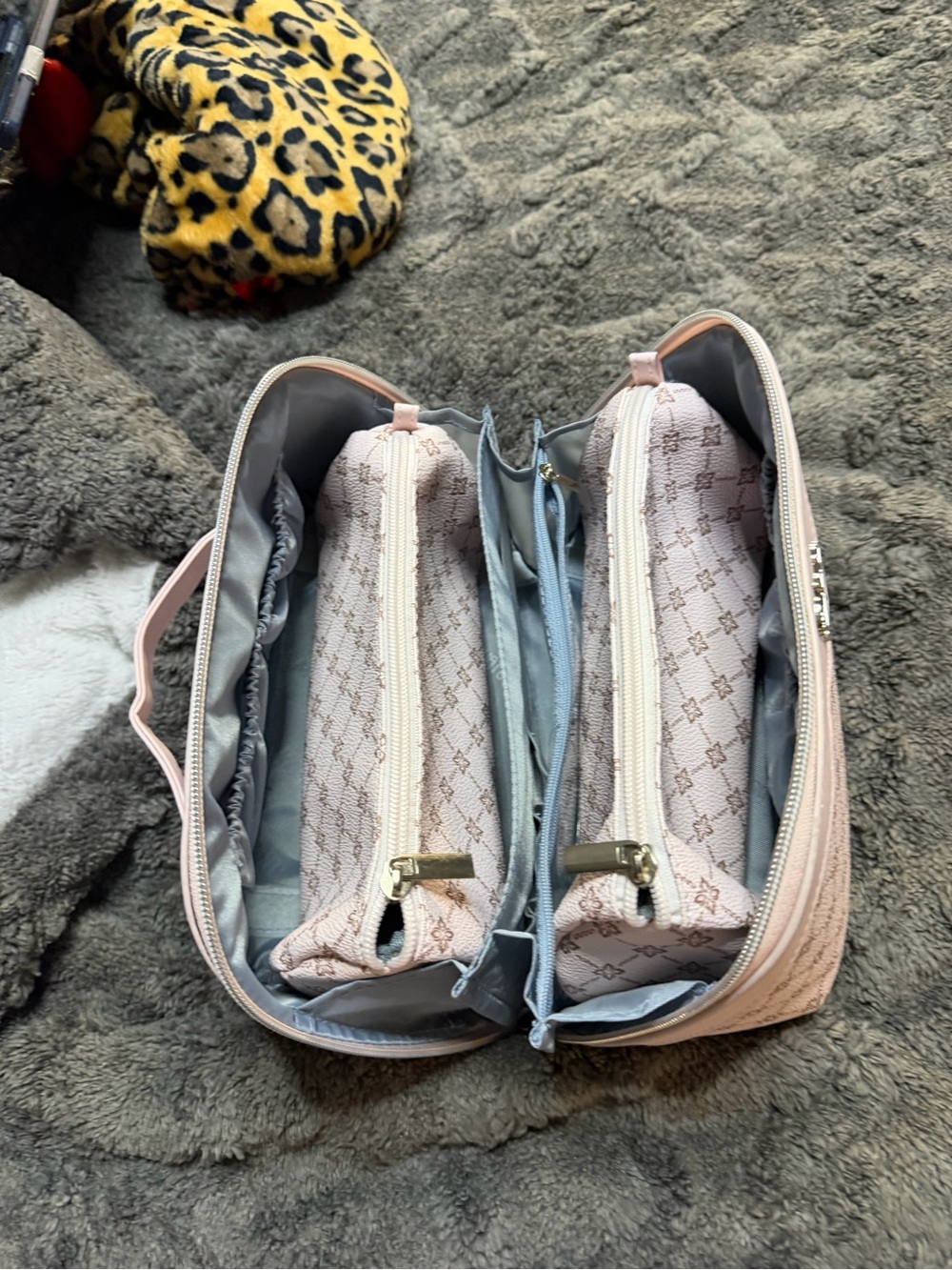 Women's Pink Organizer Crossbody Bag - Structured Travel Pouch